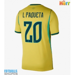 Billiga Brasilien Lucas Paqueta #20 Hemmatröja VM 2026 Kortärmad